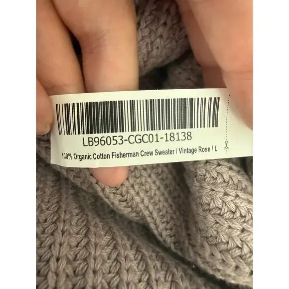 Quince 100% Organic Cotton Fisherman Crew Sweater Size Large - Picture 8 of 8